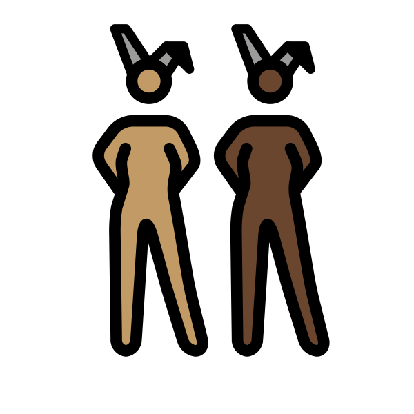 1F469 1F3FD 200D 1F430 200D 1F469 1F3FF Vector