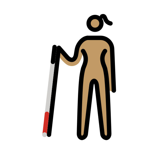 1F469 1F3FD 200D 1F9AF Vector