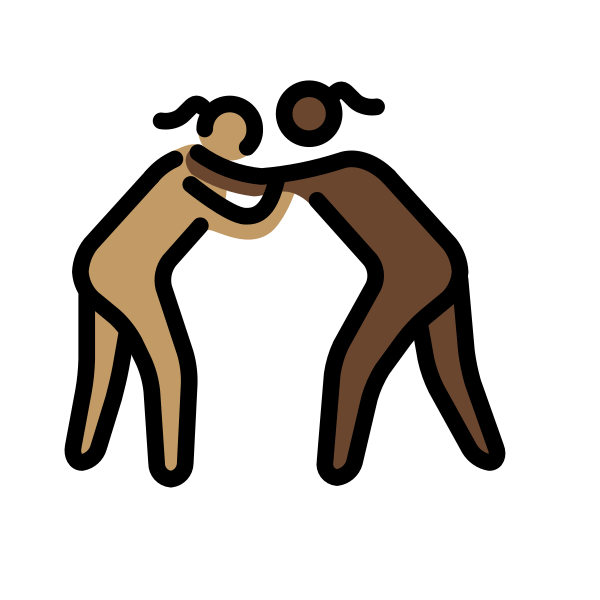 1F469 1F3FD 200D 1FAEF 200D 1F469 1F3FF Vector