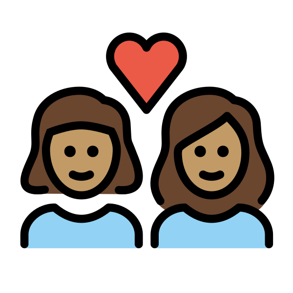 1F469 1F3FD 200D 2764 FE0F 200D 1F469 1F3FD Vector