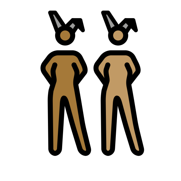 1F469 1F3FE 200D 1F430 200D 1F469 1F3FD Vector