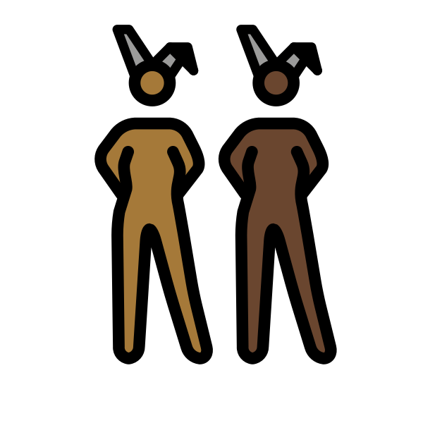 1F469 1F3FE 200D 1F430 200D 1F469 1F3FF Vector