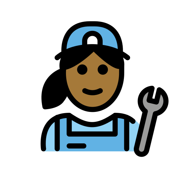 1F469 1F3FE 200D 1F527 Vector