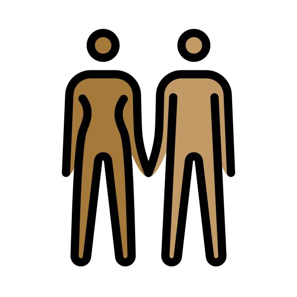 1F469 1F3FE 200D 1F91D 200D 1F468 1F3FD Vector