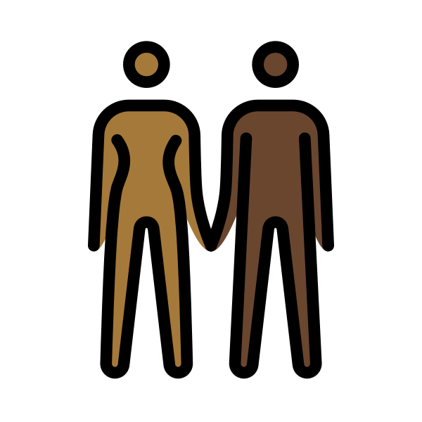 1F469 1F3FE 200D 1F91D 200D 1F468 1F3FF Vector