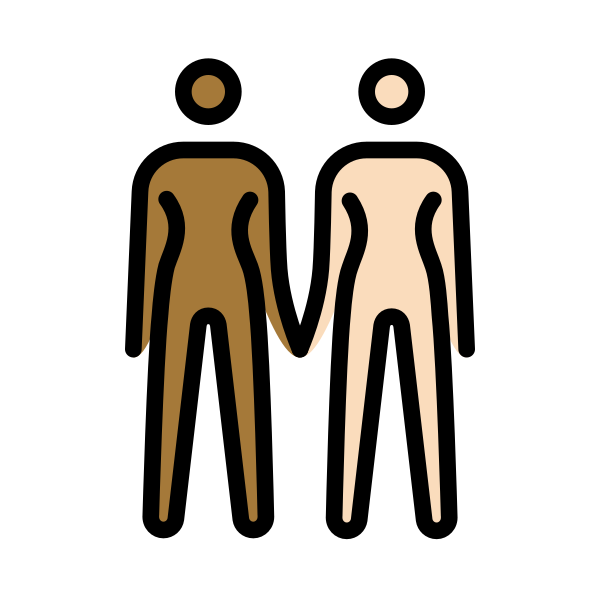 1F469 1F3FE 200D 1F91D 200D 1F469 1F3FB Vector