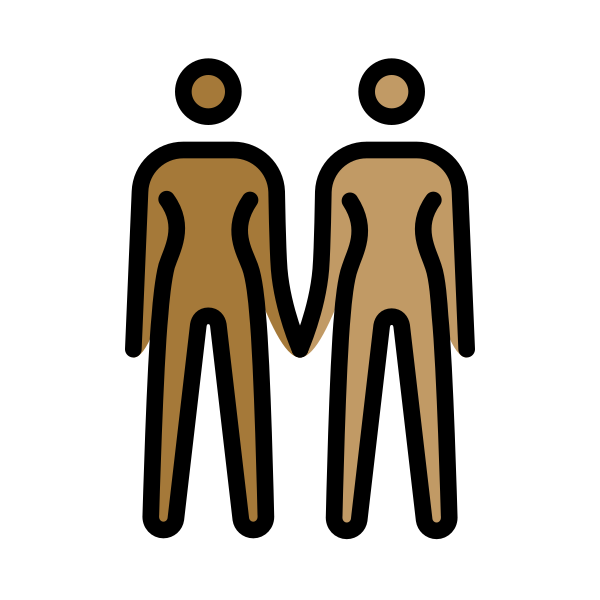 1F469 1F3FE 200D 1F91D 200D 1F469 1F3FD Vector