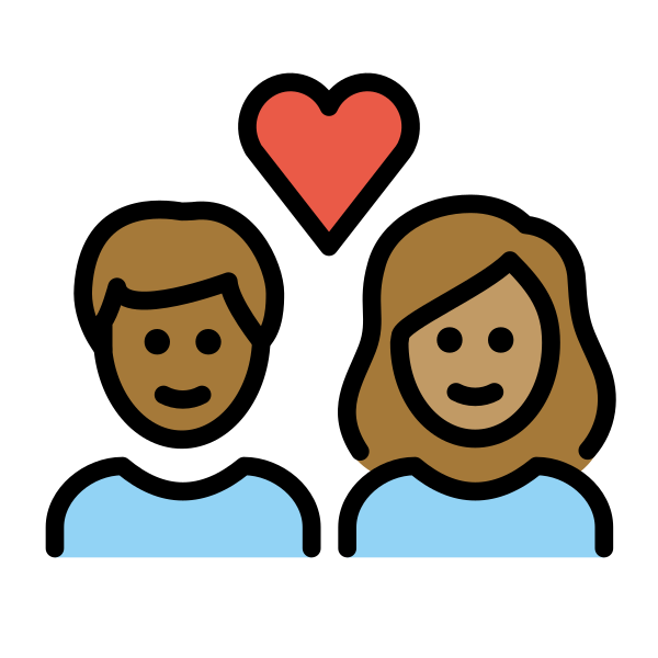 1F469 1F3FE 200D 2764 FE0F 200D 1F468 1F3FD Vector