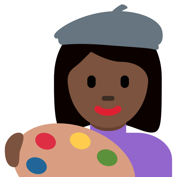 1f469 1f3ff 200d 1f3a8 Vector