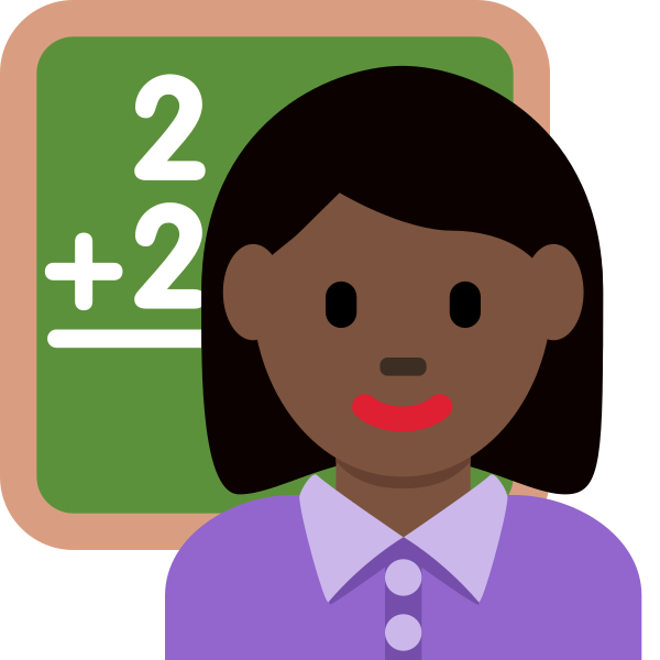 1f469 1f3ff 200d 1f3eb Vector