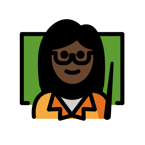 1F469 1F3FF 200D 1F3EB Vector