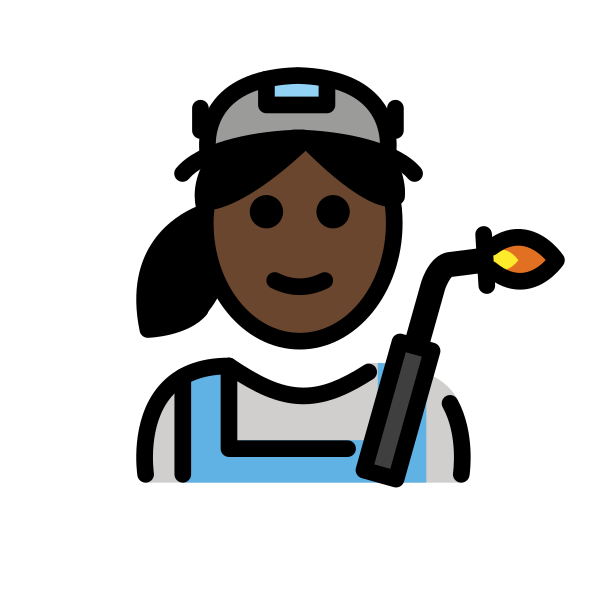 1F469 1F3FF 200D 1F3ED Vector