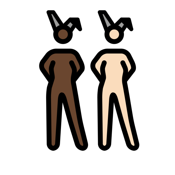 1F469 1F3FF 200D 1F430 200D 1F469 1F3FB Vector
