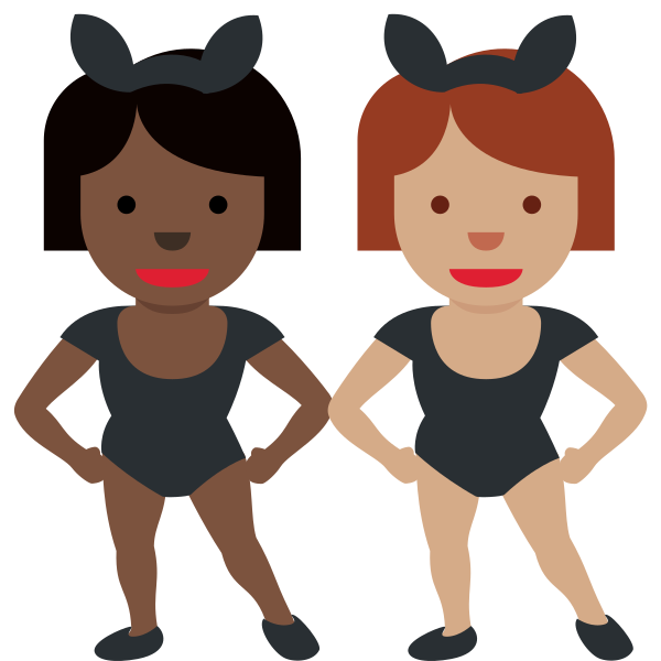 1f469 1f3ff 200d 1f430 200d 1f469 1f3fd Vector