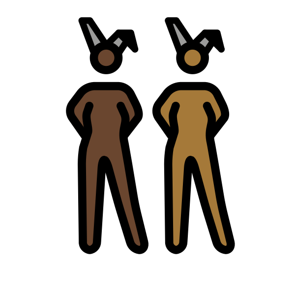 1F469 1F3FF 200D 1F430 200D 1F469 1F3FE Vector