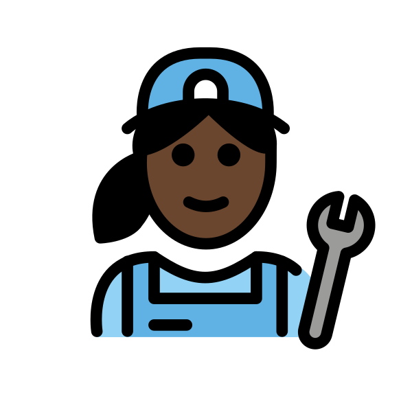 1F469 1F3FF 200D 1F527 Vector