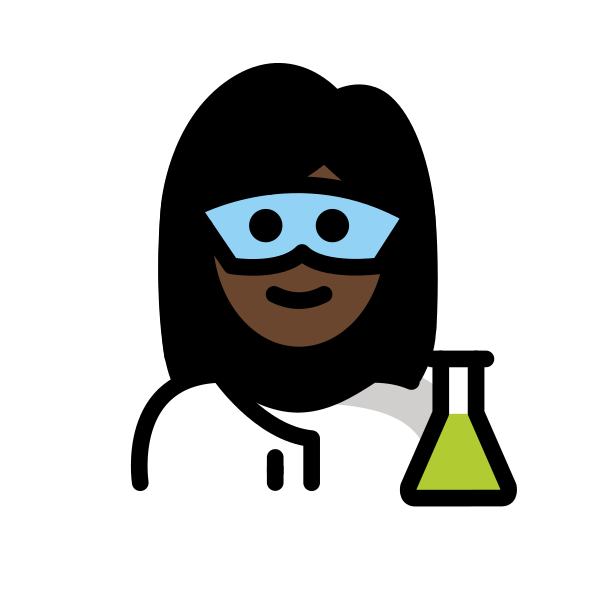 1F469 1F3FF 200D 1F52C Vector