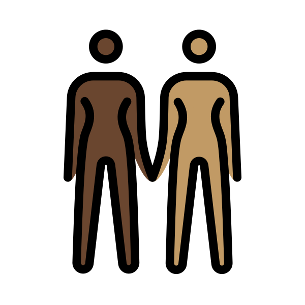 1F469 1F3FF 200D 1F91D 200D 1F469 1F3FD Vector