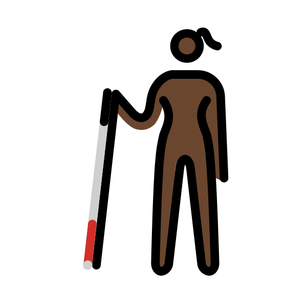 1F469 1F3FF 200D 1F9AF Vector