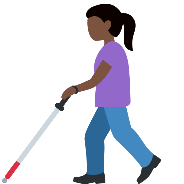1f469 1f3ff 200d 1f9af Vector