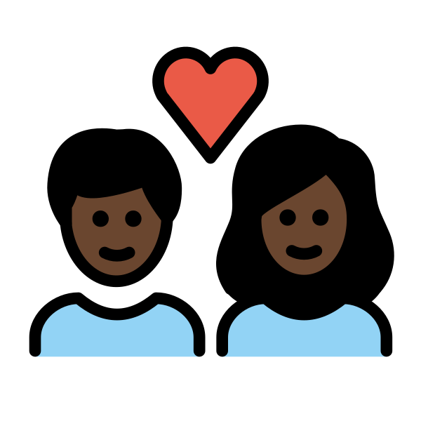 1F469 1F3FF 200D 2764 FE0F 200D 1F468 1F3FF Vector