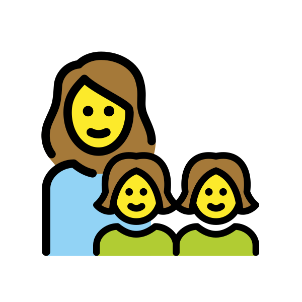 1F469 200D 1F467 200D 1F467 Vector