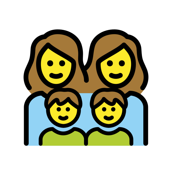 1F469 200D 1F469 200D 1F466 200D 1F466 Vector
