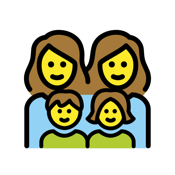 1F469 200D 1F469 200D 1F467 200D 1F466 Vector