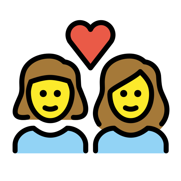 1F469 200D 2764 FE0F 200D 1F469 Vector