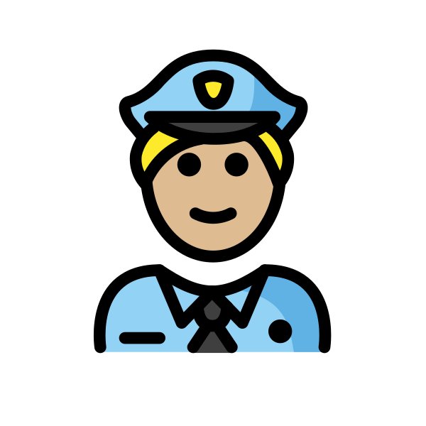 1F46E 1F3FC 200D 2642 FE0F Vector