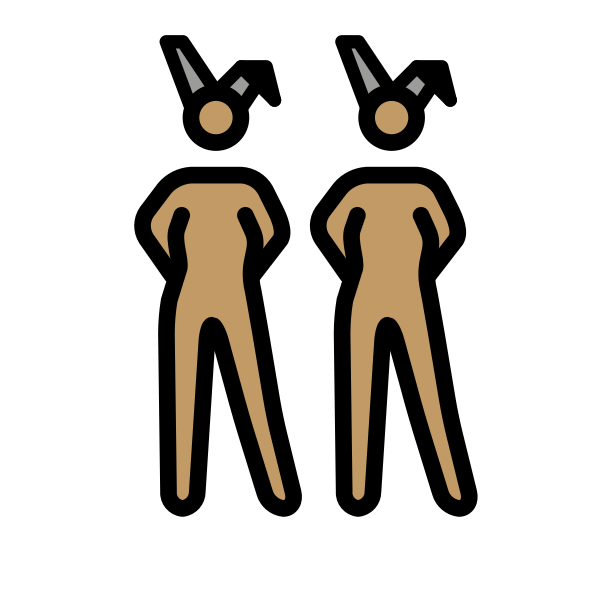 1F46F 1F3FD 200D 2640 FE0F Vector