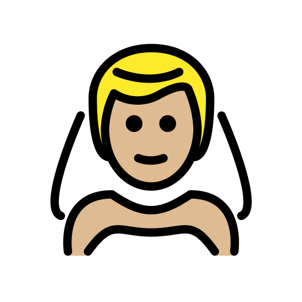 1F470 1F3FC 200D 2642 FE0F Vector