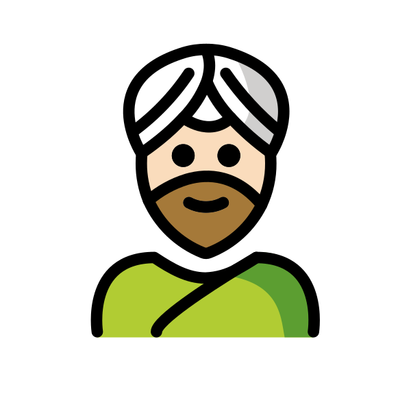 1F473 1F3FB 200D 2642 FE0F Vector