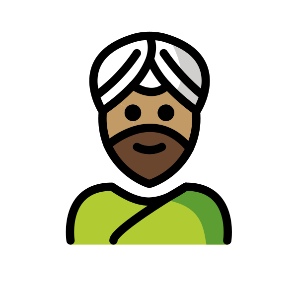 1F473 1F3FD 200D 2642 FE0F Vector