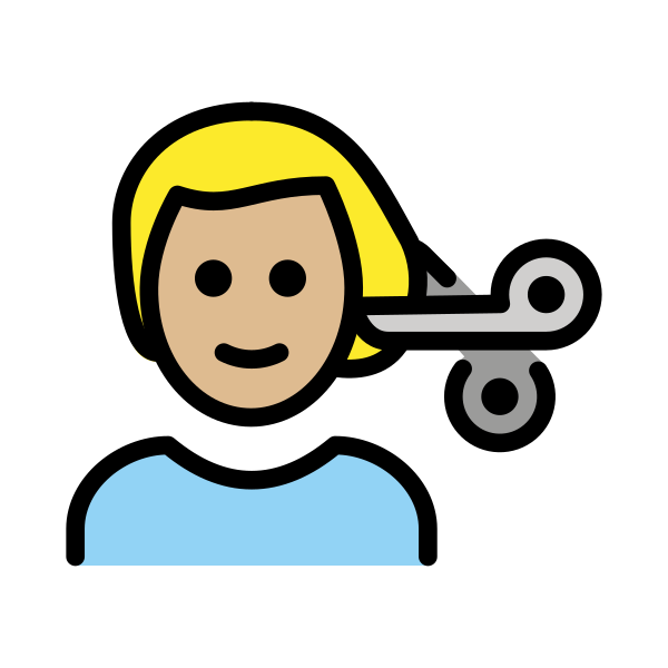 1F487 1F3FC 200D 2642 FE0F Vector