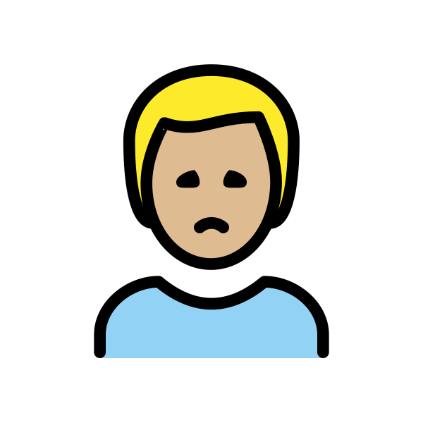 1F64D 1F3FC 200D 2642 FE0F Vector