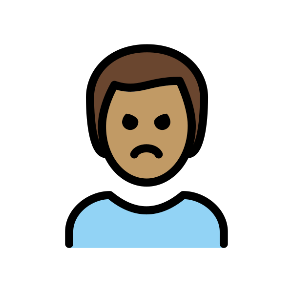 1F64E 1F3FD 200D 2642 FE0F Vector