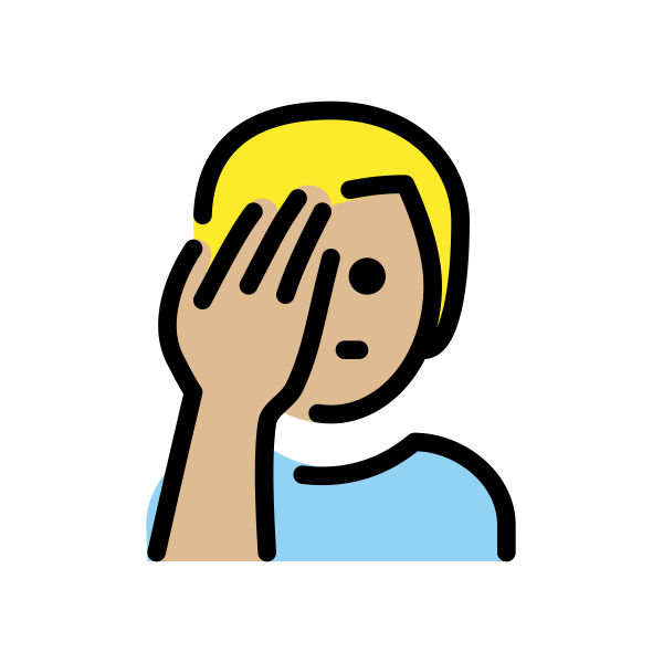 1F926 1F3FC 200D 2642 FE0F Vector