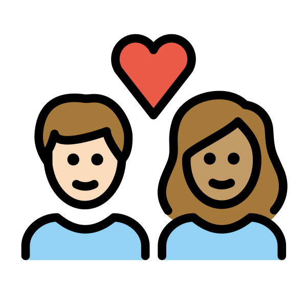 1F9D1 1F3FB 200D 2764 FE0F 200D 1F9D1 1F3FD Vector