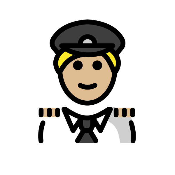 1F9D1 1F3FC 200D 2708 FE0F Vector