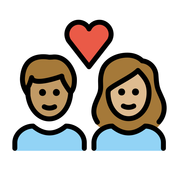 1F9D1 1F3FD 200D 2764 FE0F 200D 1F9D1 1F3FC Vector