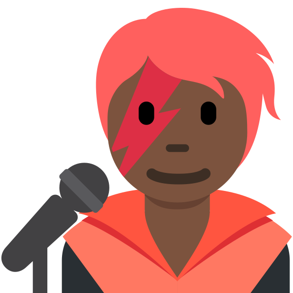 1f9d1 1f3ff 200d 1f3a4 Vector
