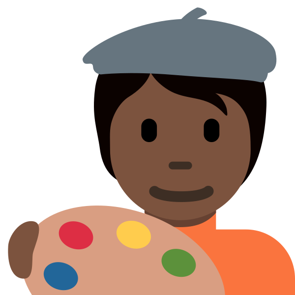 1f9d1 1f3ff 200d 1f3a8 Vector