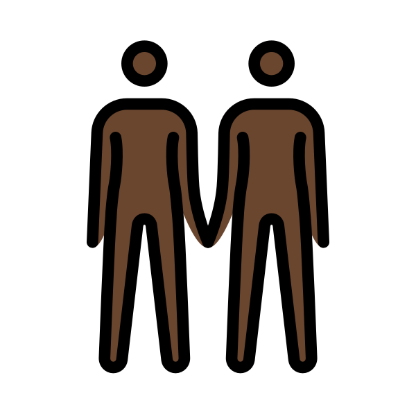 1F9D1 1F3FF 200D 1F91D 200D 1F9D1 1F3FF Vector