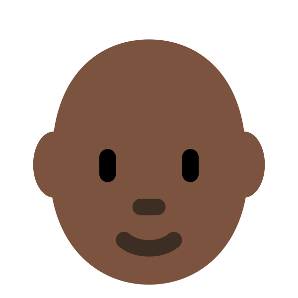1f9d1 1f3ff 200d 1f9b2 Vector