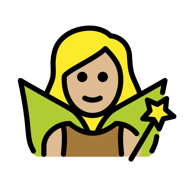 1F9DA 1F3FC 200D 2640 FE0F Vector