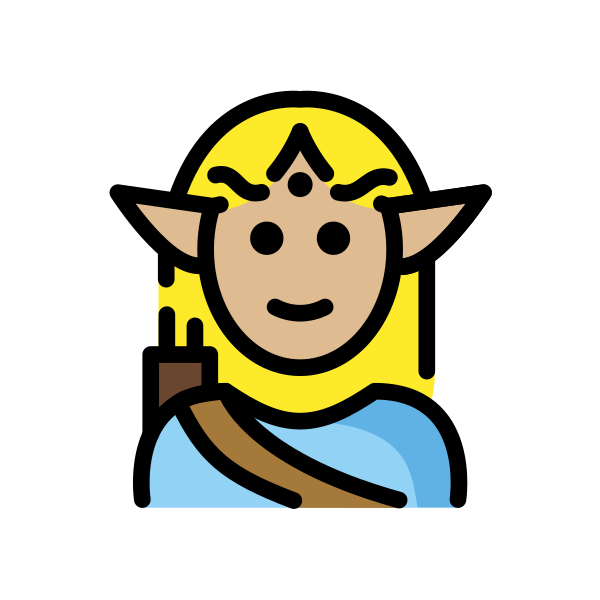 1F9DD 1F3FC 200D 2642 FE0F Vector