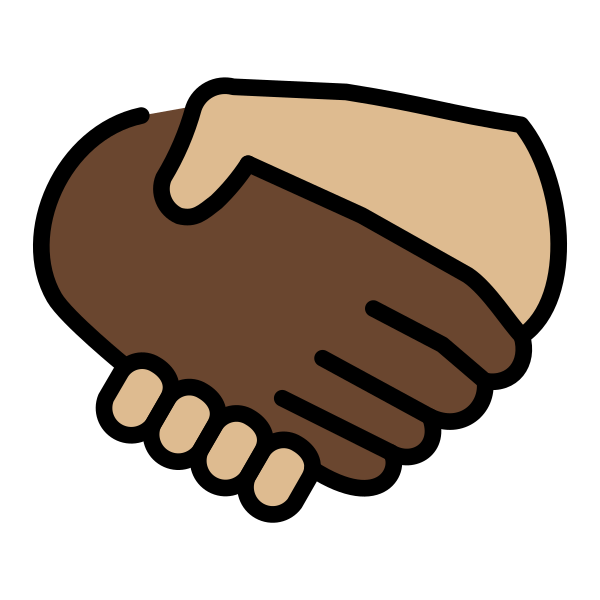 1FAF1 1F3FF 200D 1FAF2 1F3FC Vector