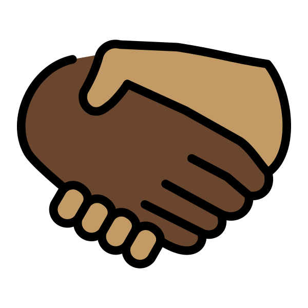 1FAF1 1F3FF 200D 1FAF2 1F3FD Vector