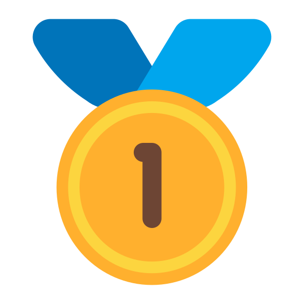 1st Place Medal Flat Vector